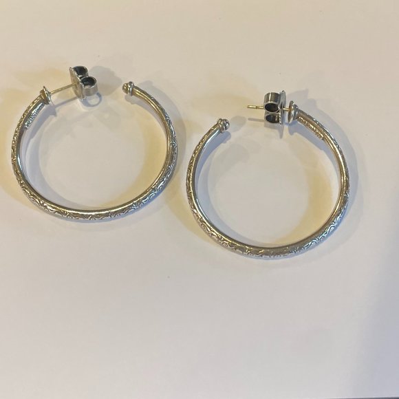 John Hardy Classic Chain Large Sterling Silver Hoop Earrings